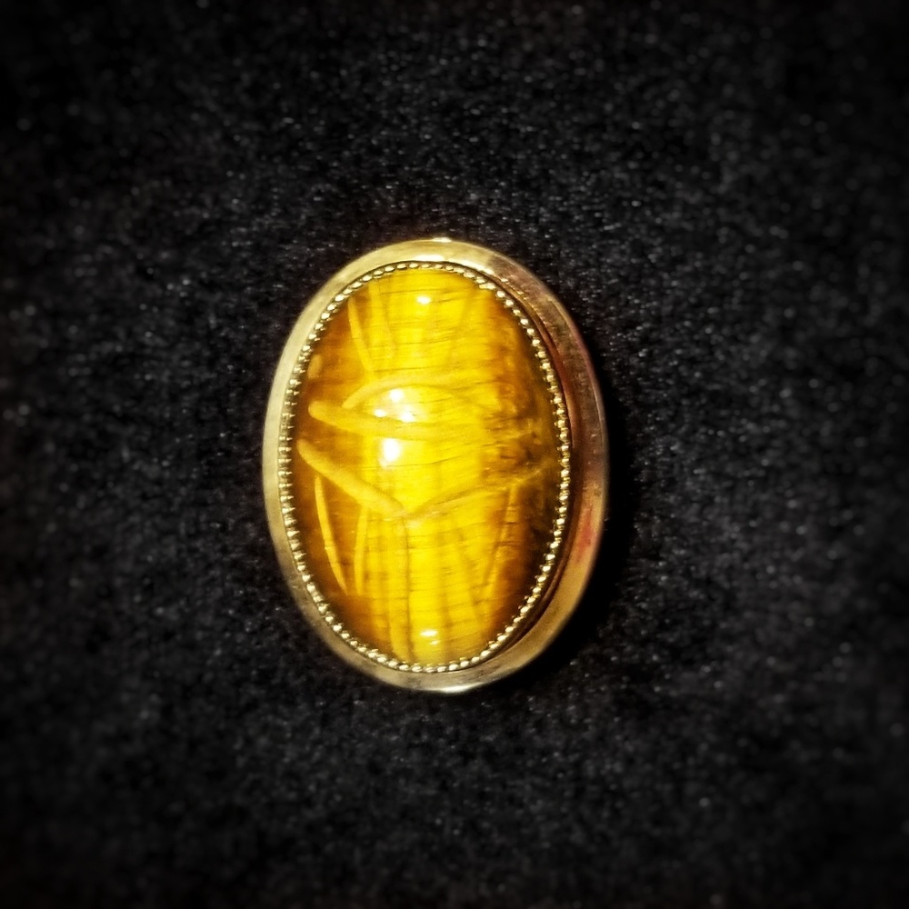 Atamore Vintage Tiger's Eye Scarab Brooch